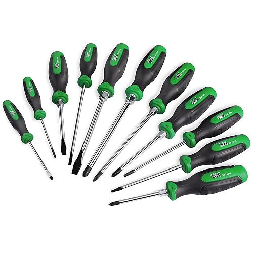 SK 11-Piece Magnetic Screwdriver Set, Includes Slotted/Phillip/Star Screwdrivers, S2 Steel,