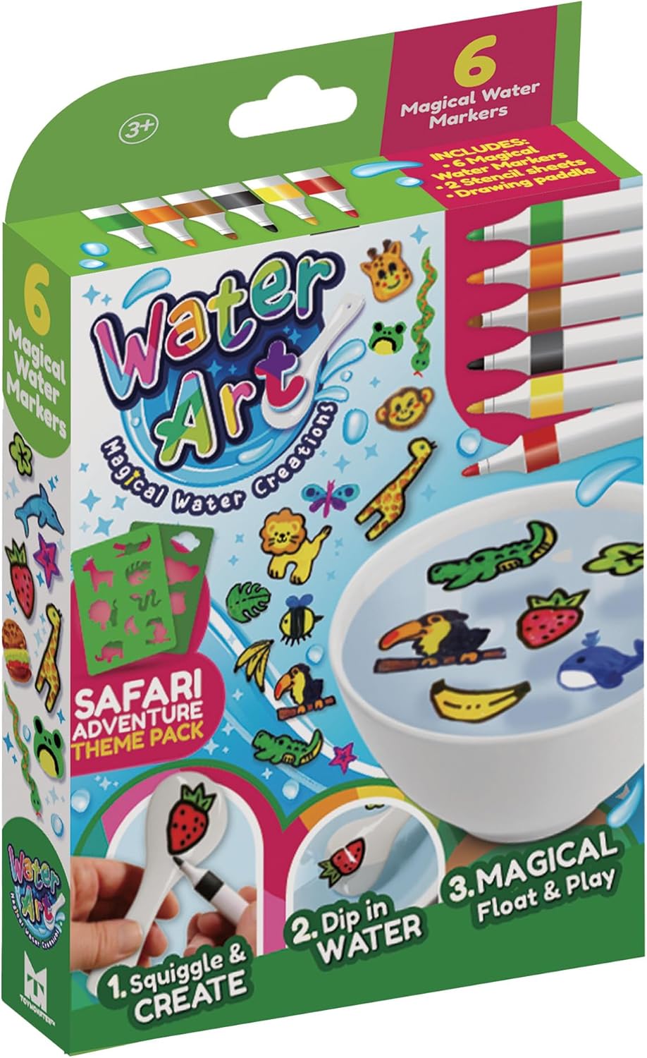 Water Art X-WA1003S Themed 6 Pen Pack Safari Adventure,