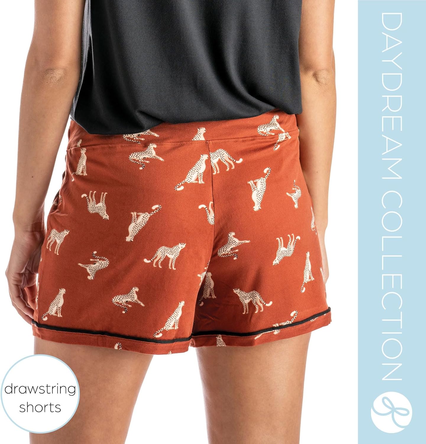 Hello Mello Signature Lounge Shorts Womens Soft Relaxed Pajama Bottoms Roomy Wide Leg Drawstring Waist Side Pockets - Image 6