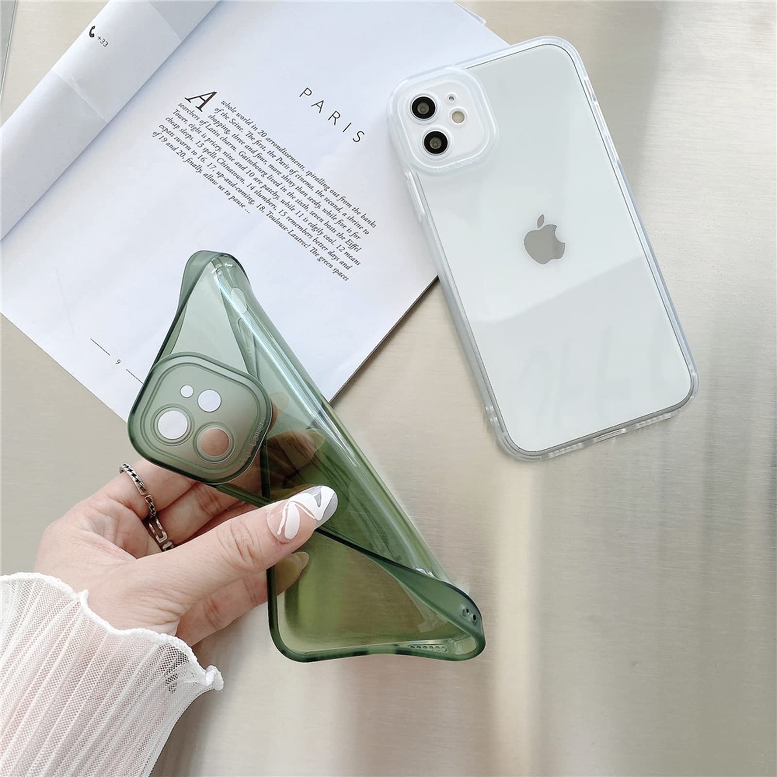 Amazon.co.jp: For アイフォンレトロなカラフルなブラウングリーン