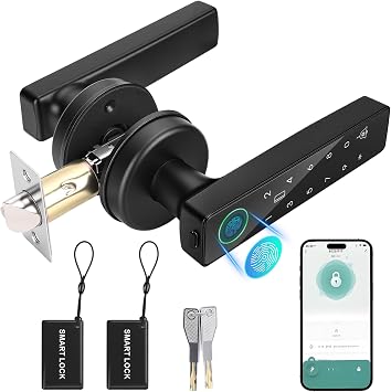 Smart Door Lock, 5 in 1 Fingerprint Door Lock, Digital Keyless Door Handle