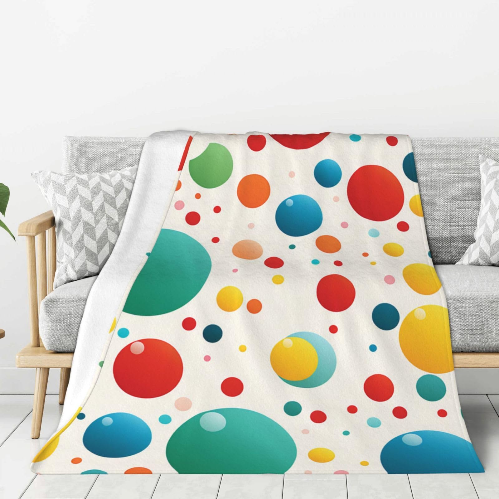 Couverture polaire en flanelle 203x152 cm multicolore pour grand lit