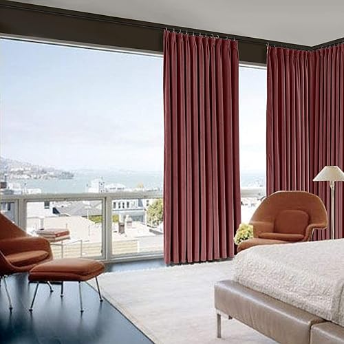 Miniatura 2 de Las cortinas plisadas con ganchos son perfectas para cualquier sala de estar, dormitorio, sala de estar, comedor, baño y oficina (1 panel, vino,