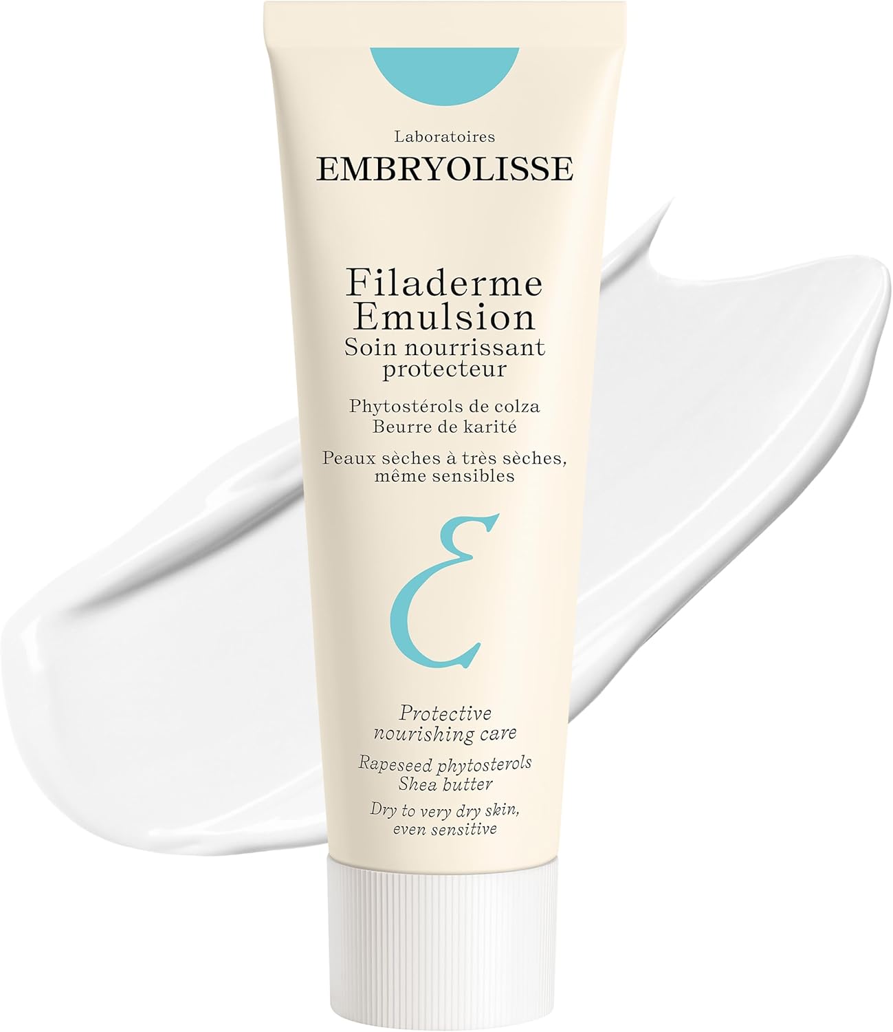 Embryolisse Filaderme Emulsion Face Moisturizer, Intensive Repair for Dry Skin, with Aloe Vera & Shea Butter, 2.54 Fl Oz