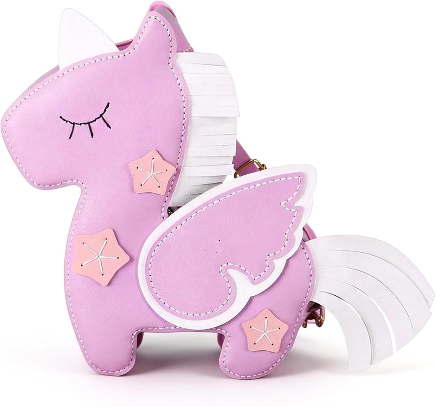 RivanPal DIY Unicorn Crossbody Bag Making Kit, DIY Sewing Kit, Leather Handbag Purse with All Accessories, Novelty Purse, Princess Handbags, Crossbody Bag for Girl (Pink)
