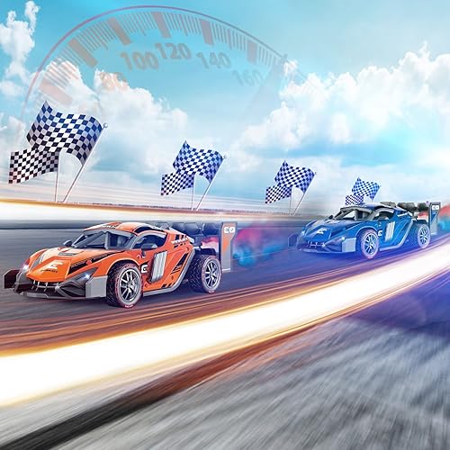 Miniatura 5 de Plusheddy Paquete de 2 autos de deriva a control remoto con rociador y luz niebla antiniebla autos de carreras de alta velocidad 24GHZ 4WD vehículo