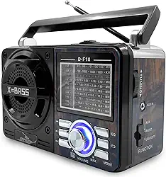 Rádio Retro Radinho Vintage Am Fm Potente Portátil Mp3 Caixa de Som Caixinha Potente Caixinha de Som Musica Portátil Microfone Amplificado Excelentes Graves Entradas Aux Karaokê