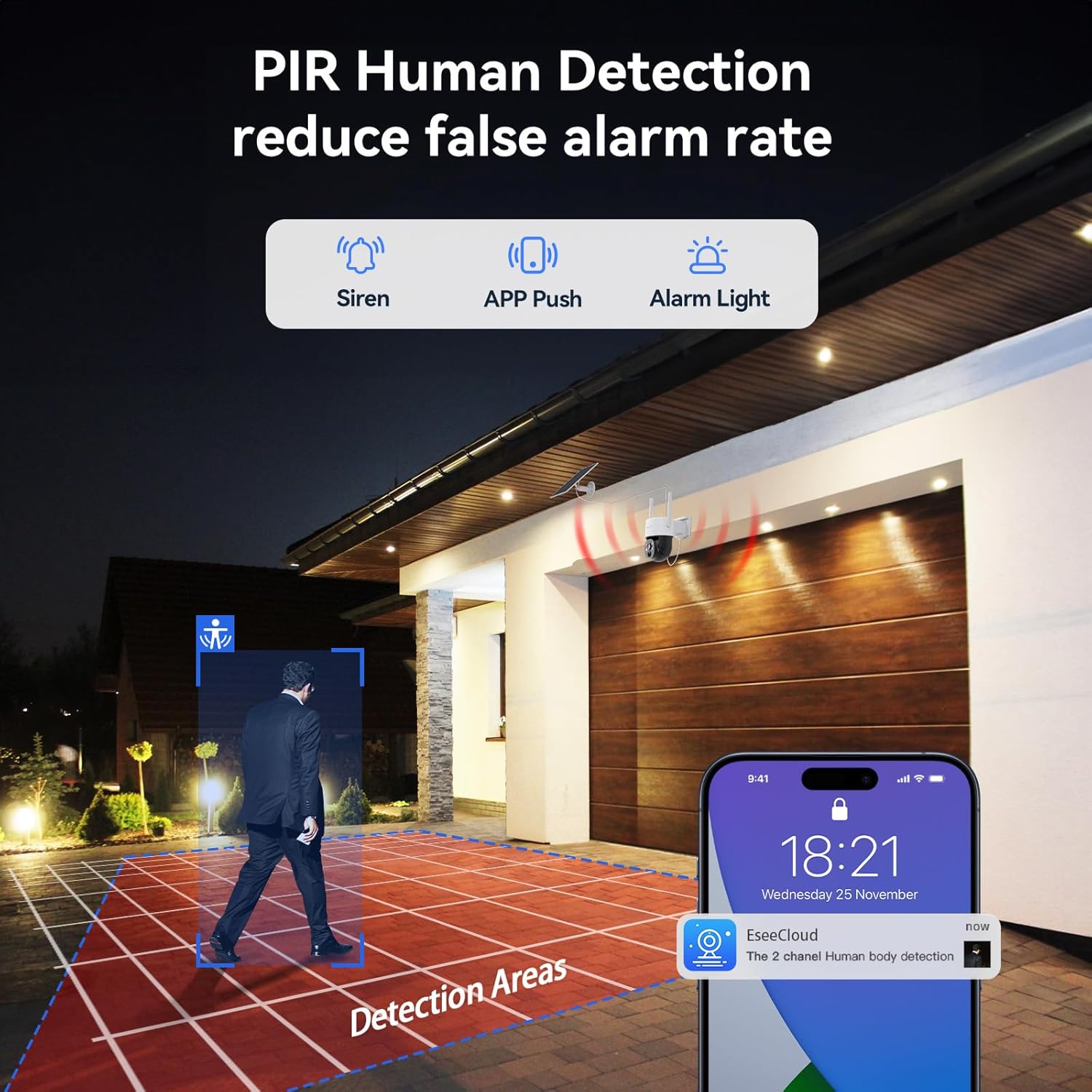 Solar Cameras Wireless Outdoor with 10'' Monitor, 4pcs 2K 3MP Solar Powered Home Security Cameras, Full Color Night Vision, 360° Pan Tilt, Human Detection, 2.4G/5G WiFi 10CH NVR with 500G HDD - Image 6