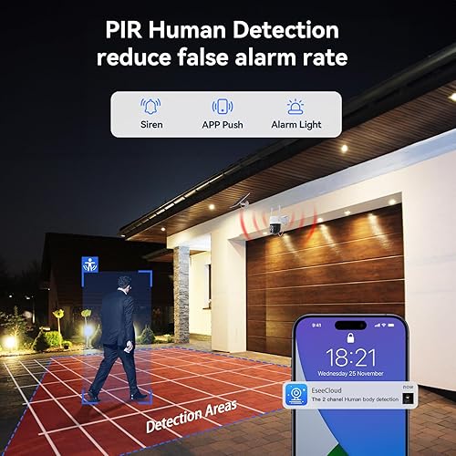 Miniatura 6 de Sistema de cámara de seguridad solar inalámbrico para exteriores, 4 cámaras de seguridad para el hogar con energía solar 2K, visión nocturna a todo