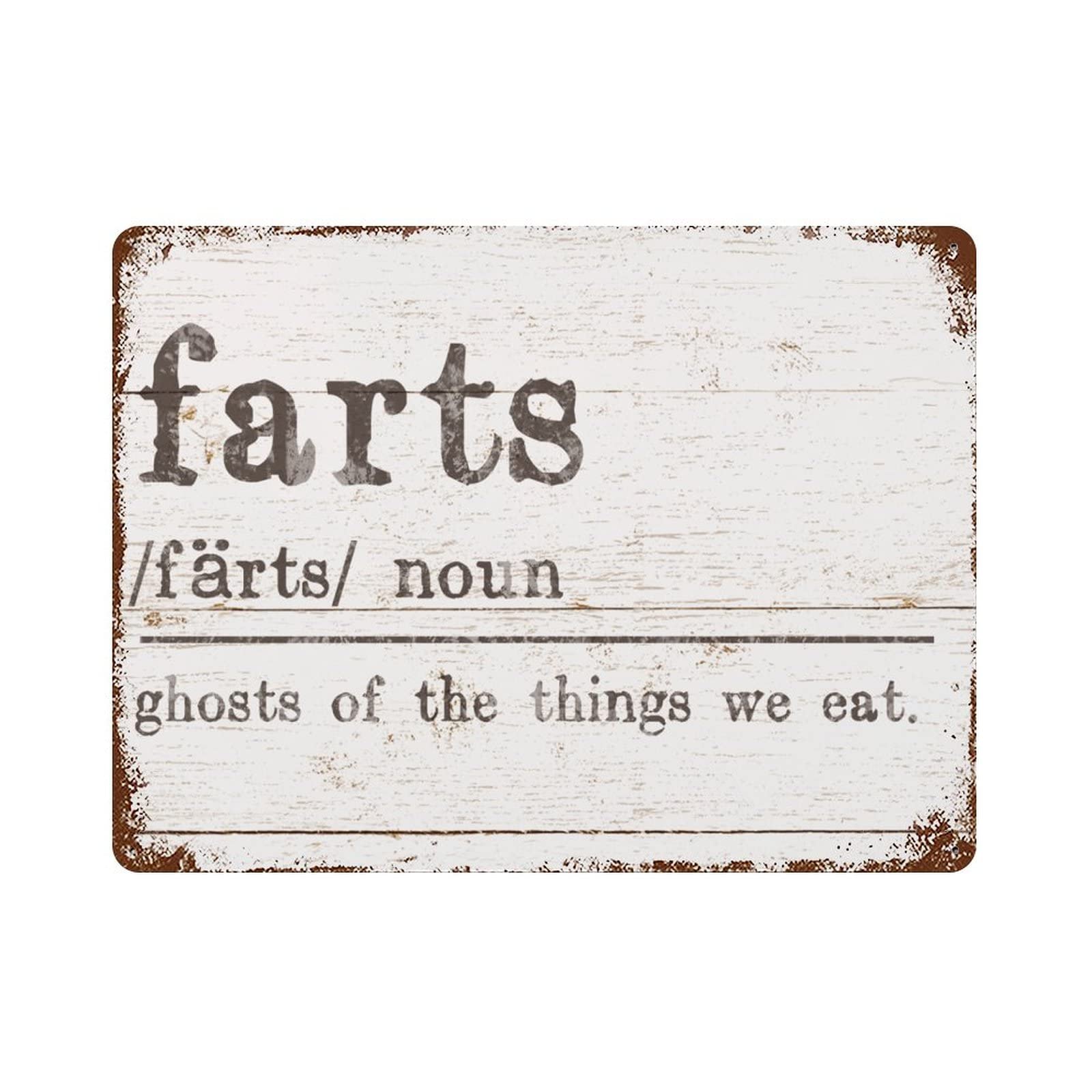 ENEDNATE Vintage Man Cave Aluminum Tin Metal Sign with Saying 12x16 Inch Farts Definition Dictionary Word Meaning Retro Street Metal Signs for Indoor Outdoor Garden Patio Yard Cafe Pub Home Decor