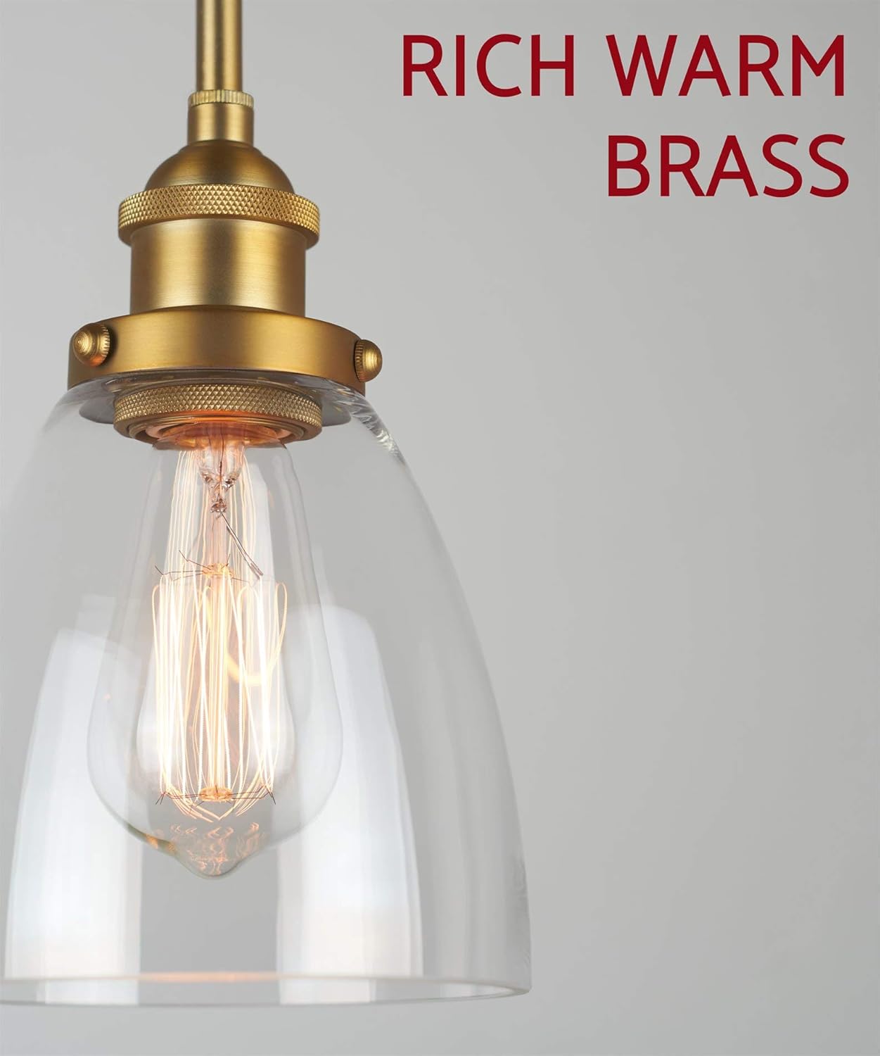 Bеѕt Rеvіеw Kira Home Porter 8 Industrial Farmhouse Mini Pendant Light + Clear Glass Shade, Adjustable Height, Warm Brass Finish