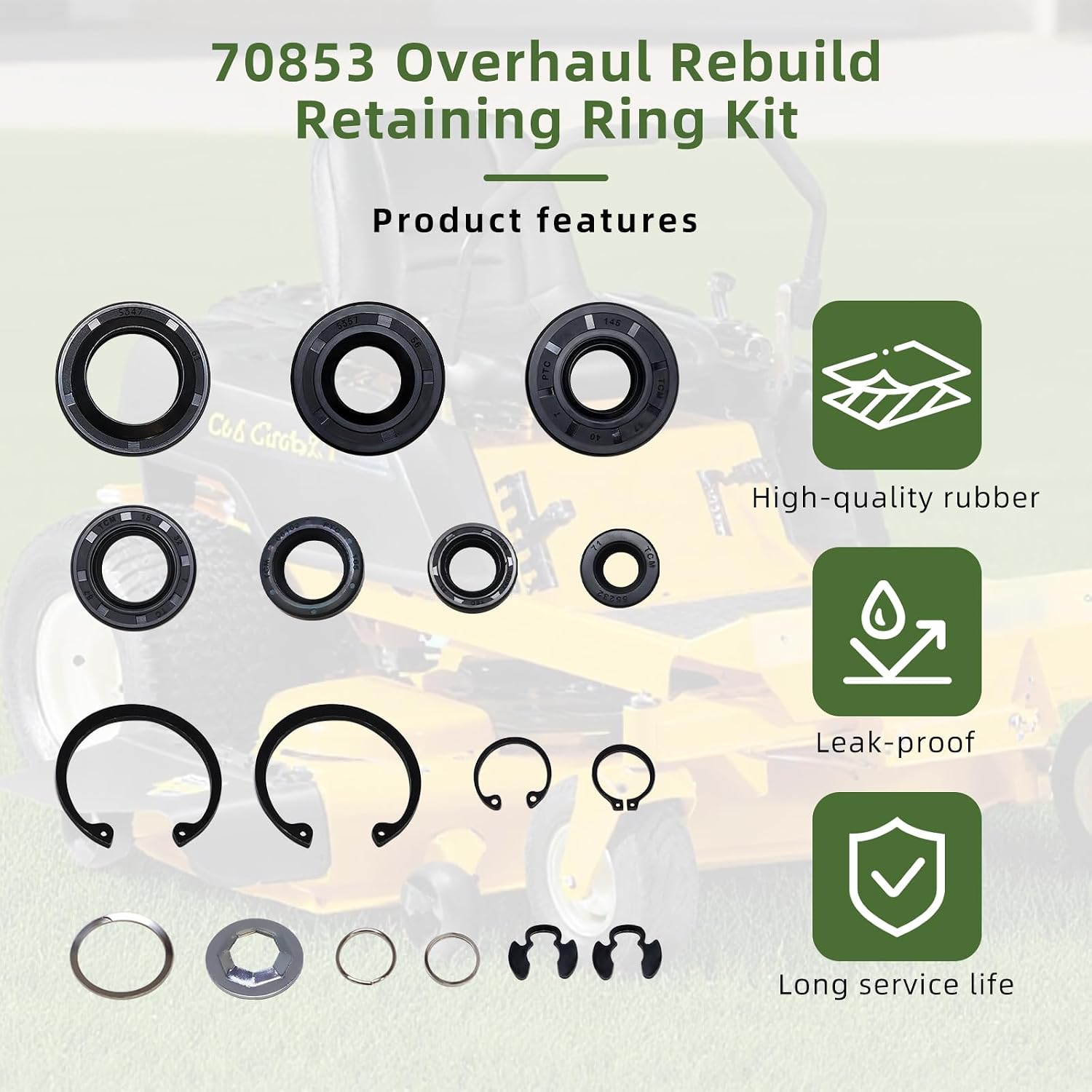 70853 Overhaul Rebuild Retaining Ring Kit 70853 Seal kit Fit for Lawn Mower Hydro-Gear Cub Cadet Lawn Mower Transmission