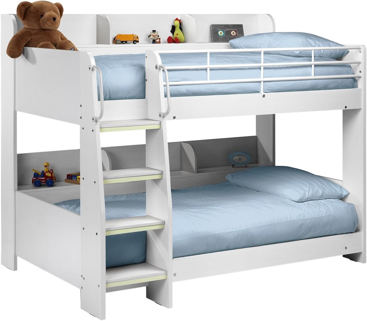 Julian Bowen Domino Bunk Bed & 2 Premier Mattresses, White, Single