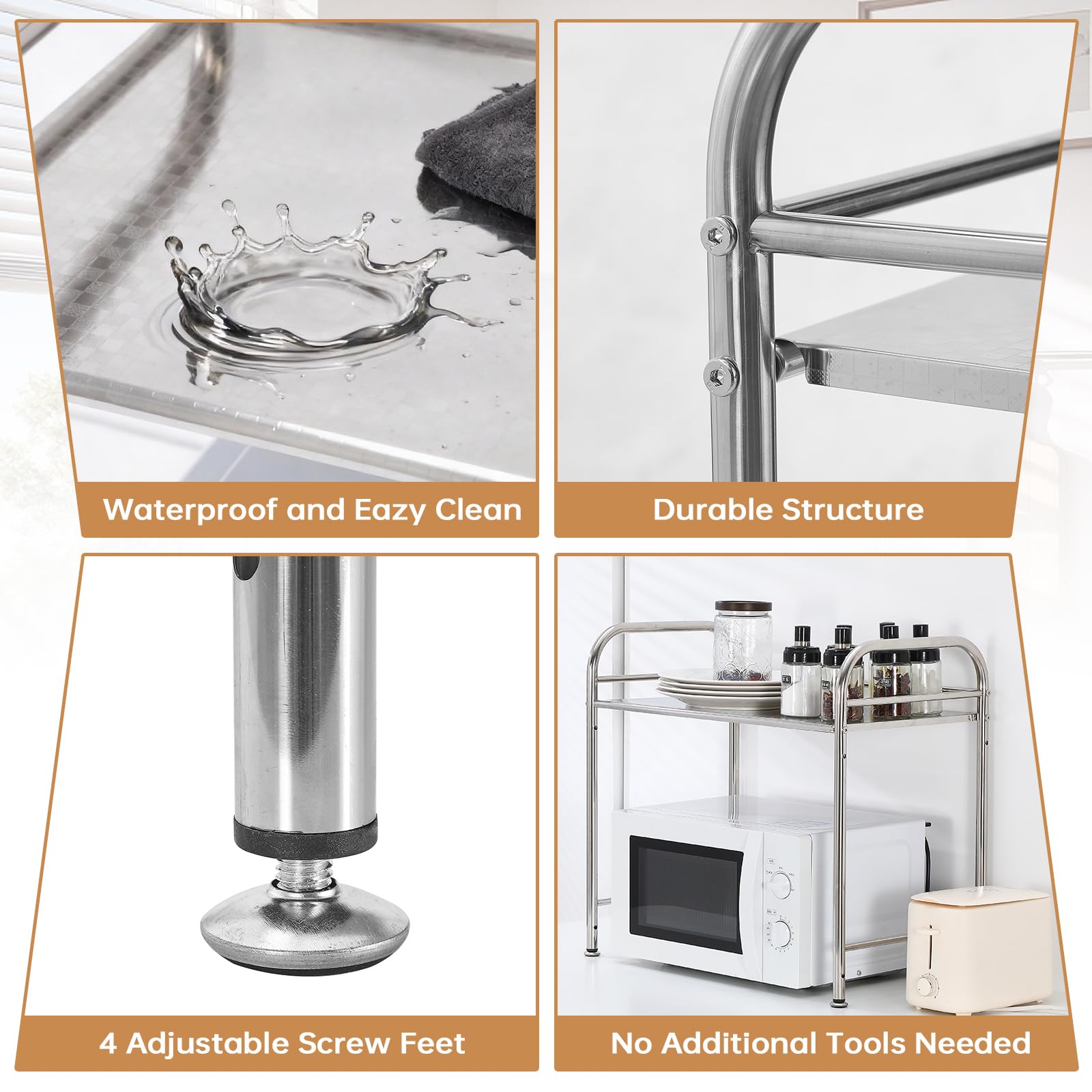 Mikrowellenregal Stehend Küchenregal Kaffeemaschine Gewürze