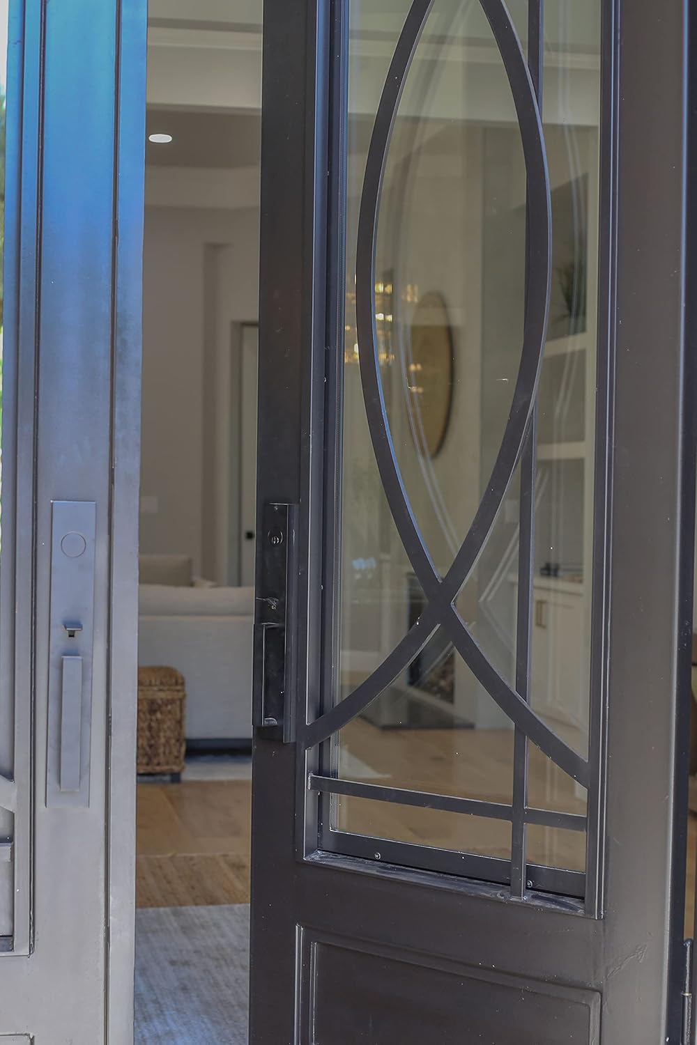 Poignée De Porte D'entrée Weslock Xanthis, Levier Moderne, Noir Mat, Avec Cylindre