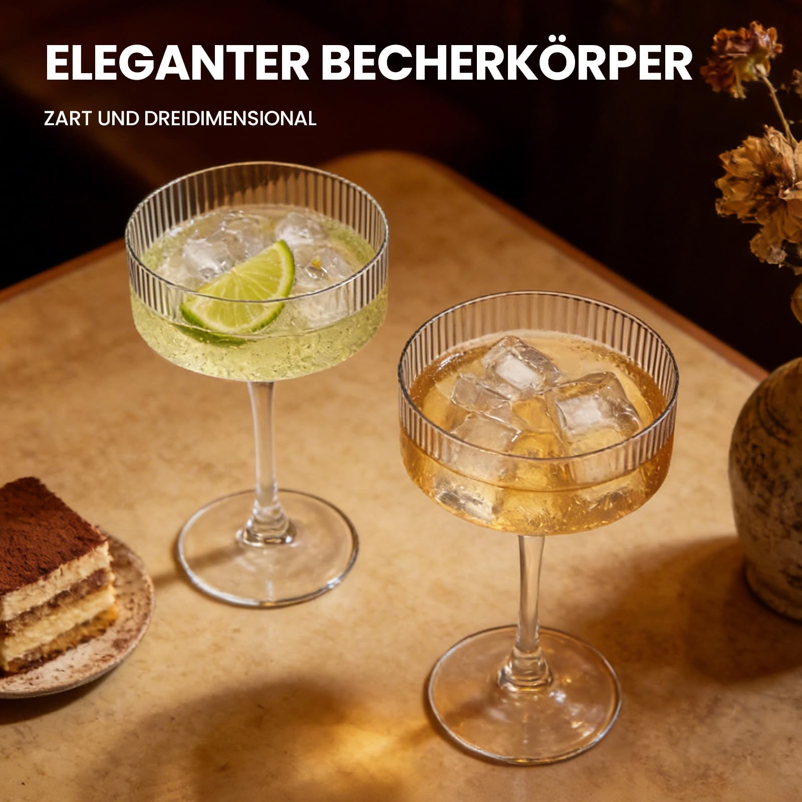 Juego de 4 copas de martini, copas de cristal coupé, copas de cóctel, grandes e inusuales, copas de champán soplado a mano para café expreso Martini, Manhattan como artículos de bar (JR1007)
