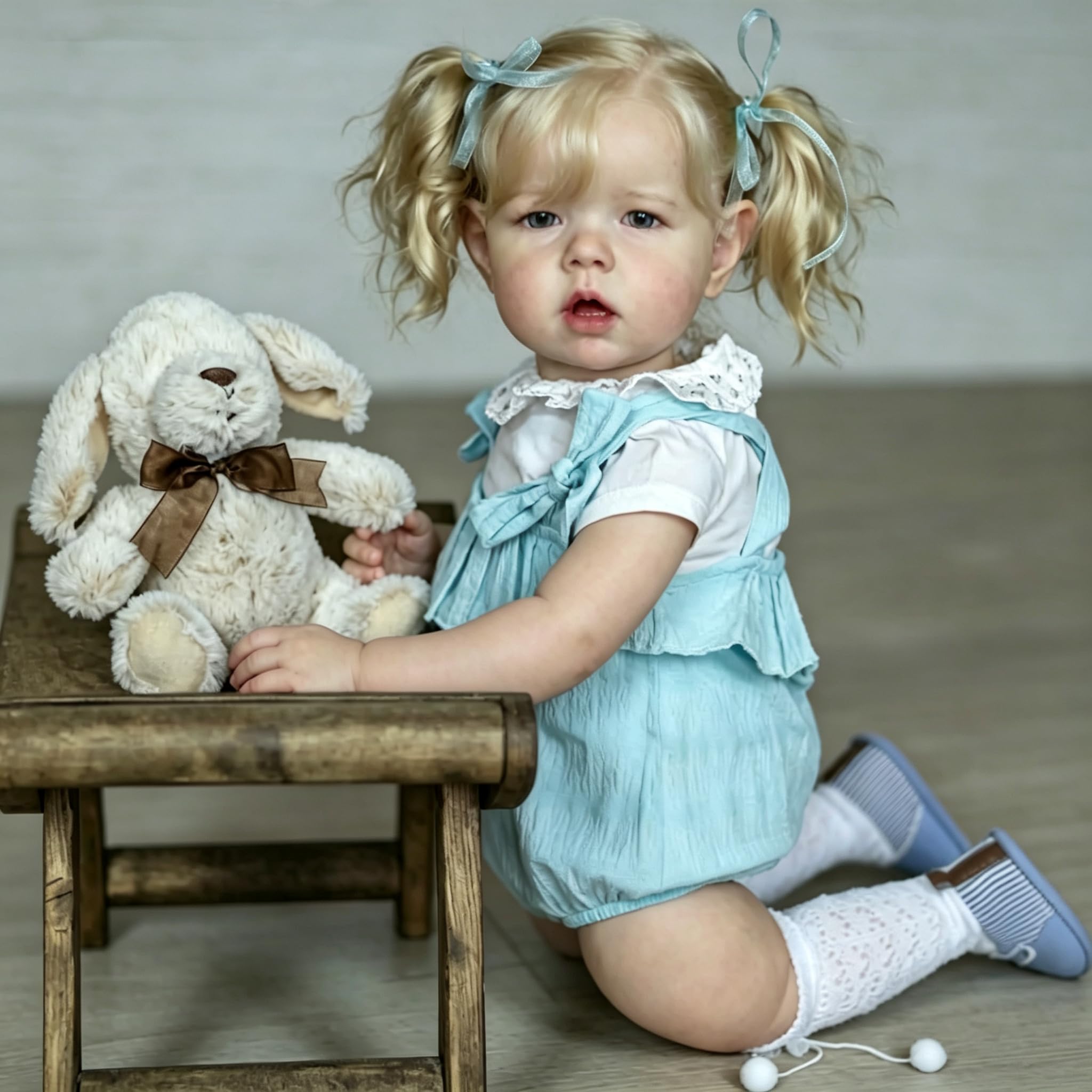 Realistische Reborn Kleinkind Puppen Liam, 28 Zoll Weiches Silikon Stoffkörper Lebensechte Neugeborenen Sammlerpuppen Mädchen für Kinder ab 3 Jahren