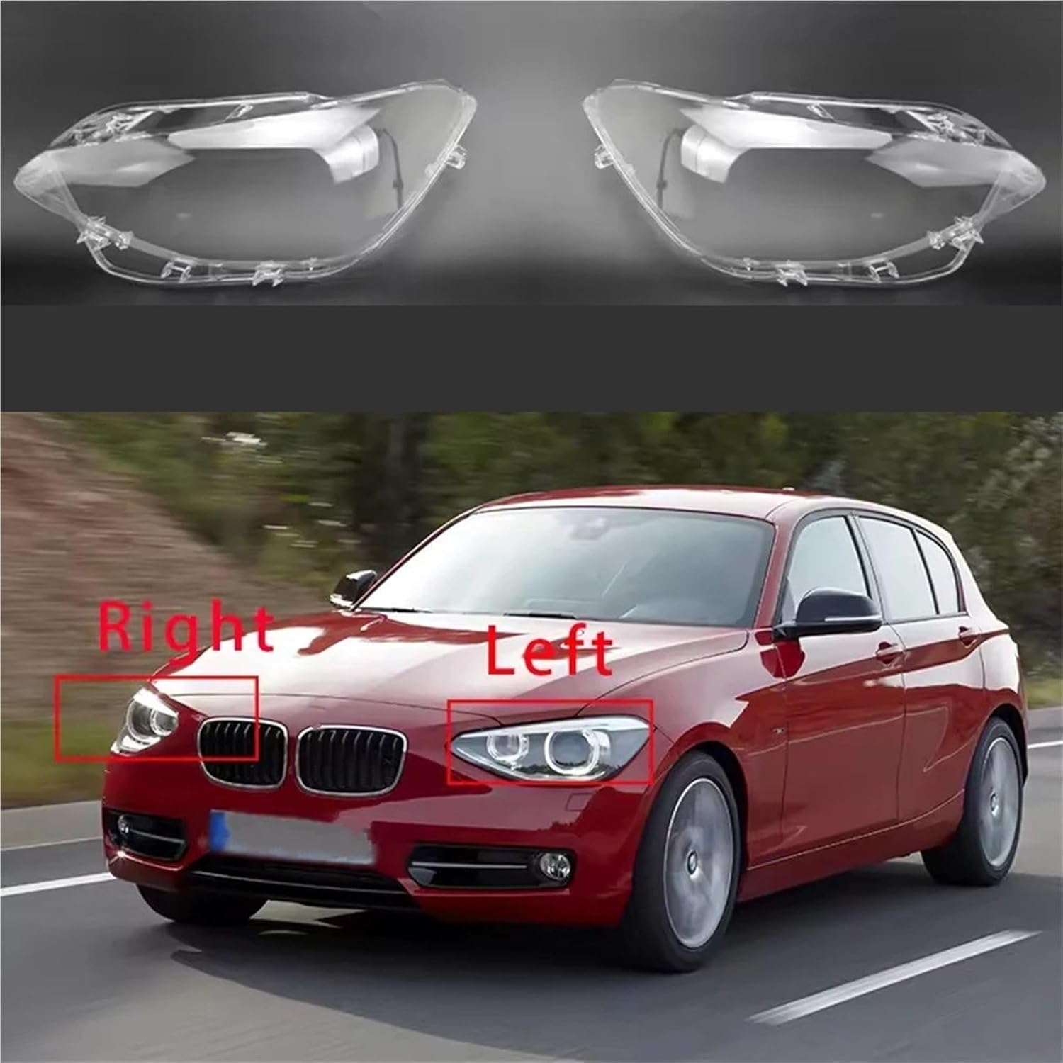 Car Headlight Cover For BMW 1 Series F20 116i 118i 120i 2012-2014 Headlight Lens Cover Transparent Lampshade Car Front Headlamp Shell Car Headlight Glass Cover