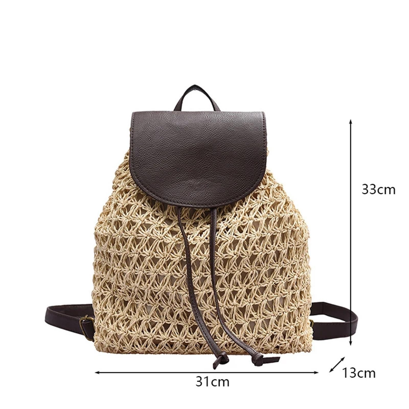 Zaino da spiaggia estivo Boho Hollow in tessuto all'uncinetto donna