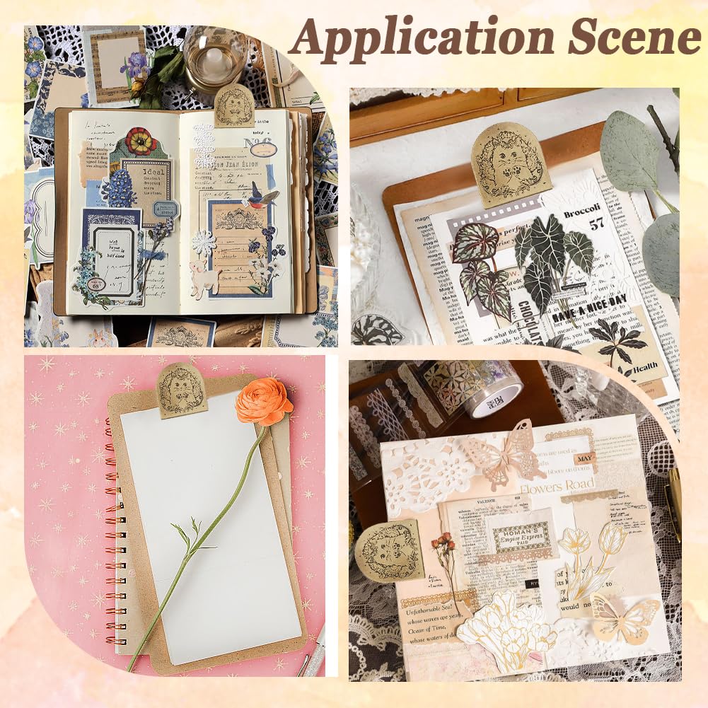 2 Clips De Page En Métal Forme Renard - Accessoire Carnet De Voyage, Signet - Style Vintage - Pour Midori, Lecture