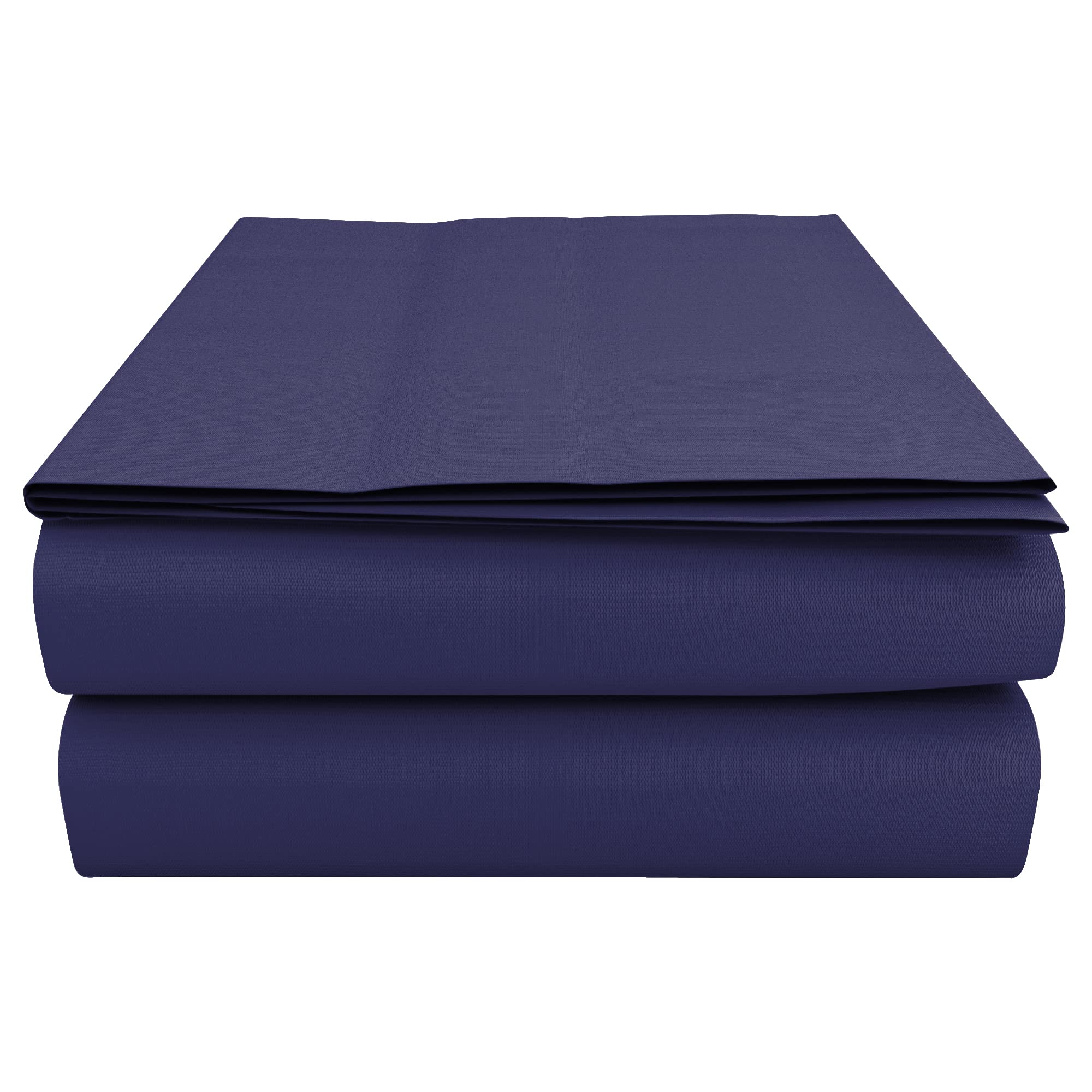 HOME ACE Navy Super King Flat Sheets 254CM x 290CM, Poly Cotton Flat Sheet Super King Size Bed, Easy Care Super King Flat Sheet Super King Sheets Flat Super KingSize Flat Sheet Superking Size