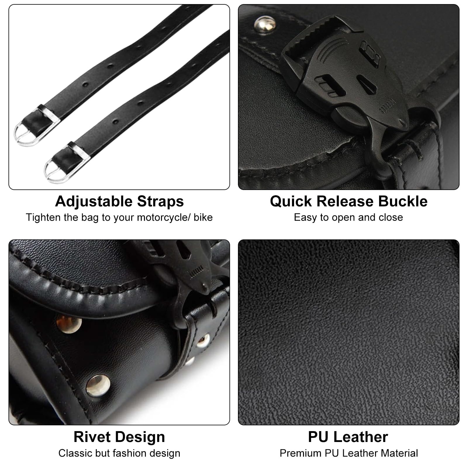 Shkalacar Borsa Universale per Moto in Pelle PU, Portautensili con Cinghie Regolabili per Manubrio