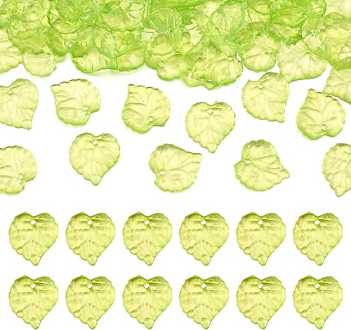 Miniatura 149 de Craftdady Dijes de cuentas de hojas de arce transparentes, colgantes colgantes de adorno para colgar, bonitos dijes para collares, pulseras, Hoja