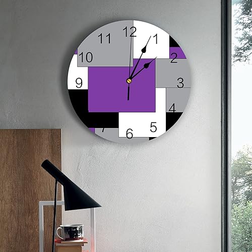 Miniatura 4 de Reloj de pared geométrico abstracto de PVC, silencioso sin tictac, funciona con pilas, reloj redondo para el hogar, sala de estar, oficina, escuela,