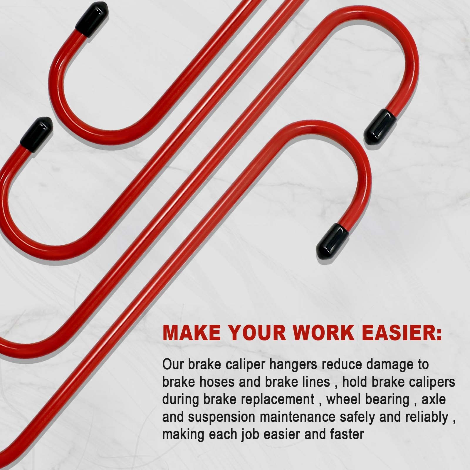 Capri Tools 4PCS Hanger Hooks, Brake System Maintenance Hooks S Type ...