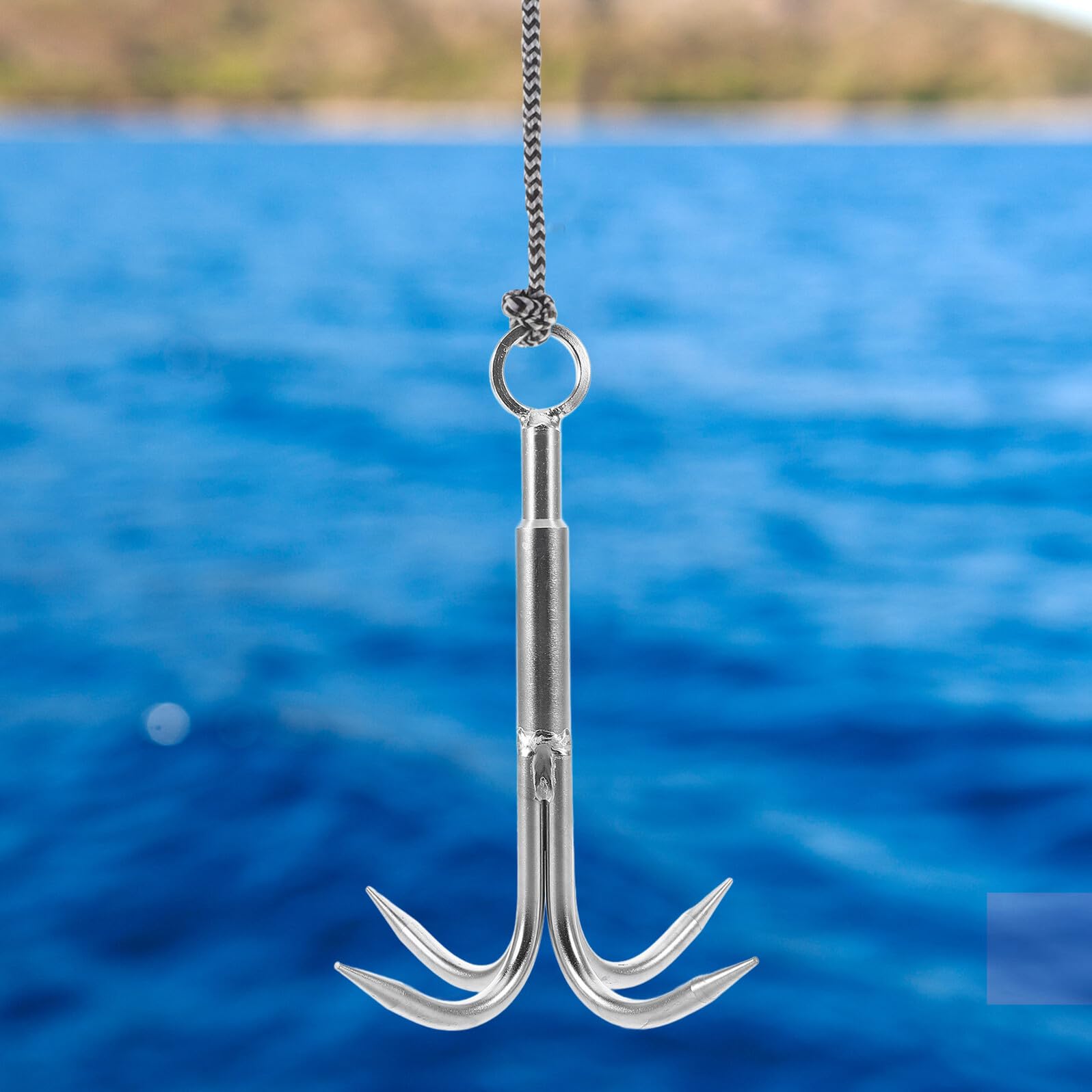 Rampino in Acciaio Inox Artigli Multiuso per Pesca e Mare Gancio Ancora Resistente per Recupero Arrampicata su Alberi e Ormeggio Imbarcazioni Portatile e Antiruggine