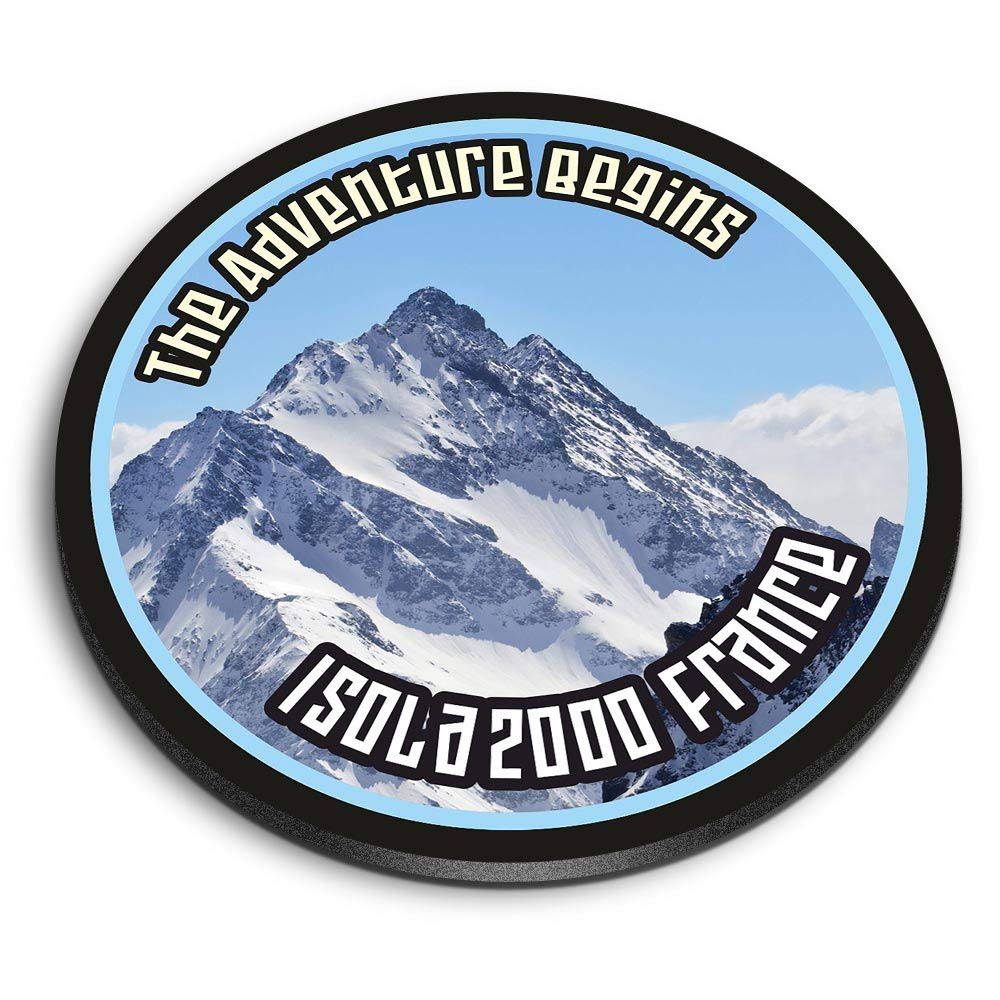 Destination Vinyl Ltd Multicolor 1 X Round Mdf Magnet - Isola 2000 France Ski Snowboard Resort 7112