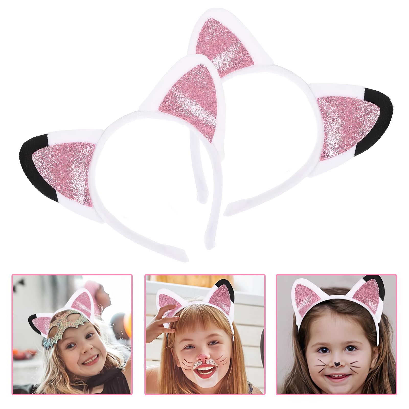 ZXCHOME Cat Hair Headband Hair Ears Cat Headwear Halloween Glittered Costume Cat Accessories Fancy Dress Halloween Decorations Gadget Carnival Masquerade Cosplay - Image 4