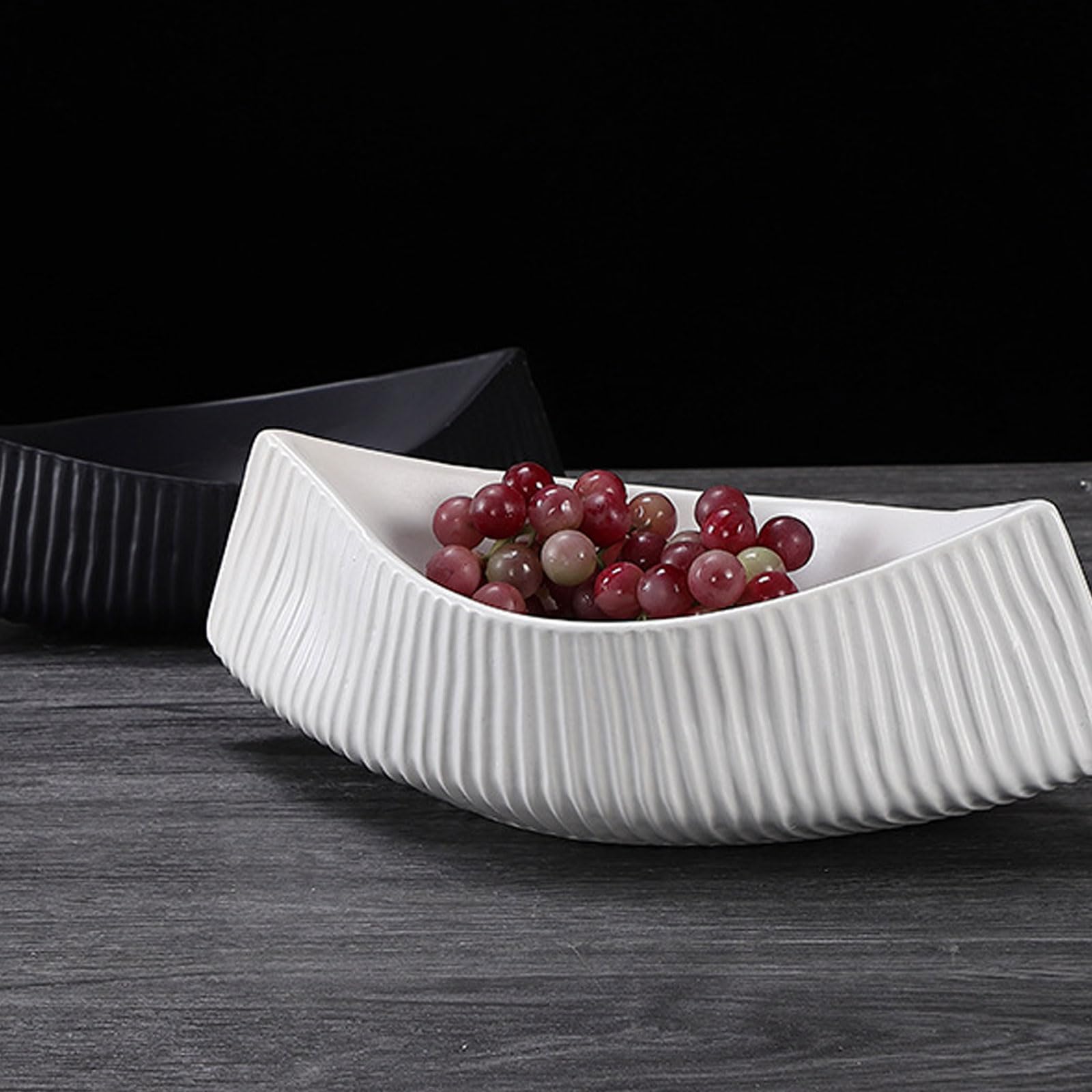 Cuencos Aperitivos Vasitos CeráMico Ovalado Blanca Con Asas Hornear Servir Para Frutas Frescas Panes DecoracióN Mesa RúStica-A