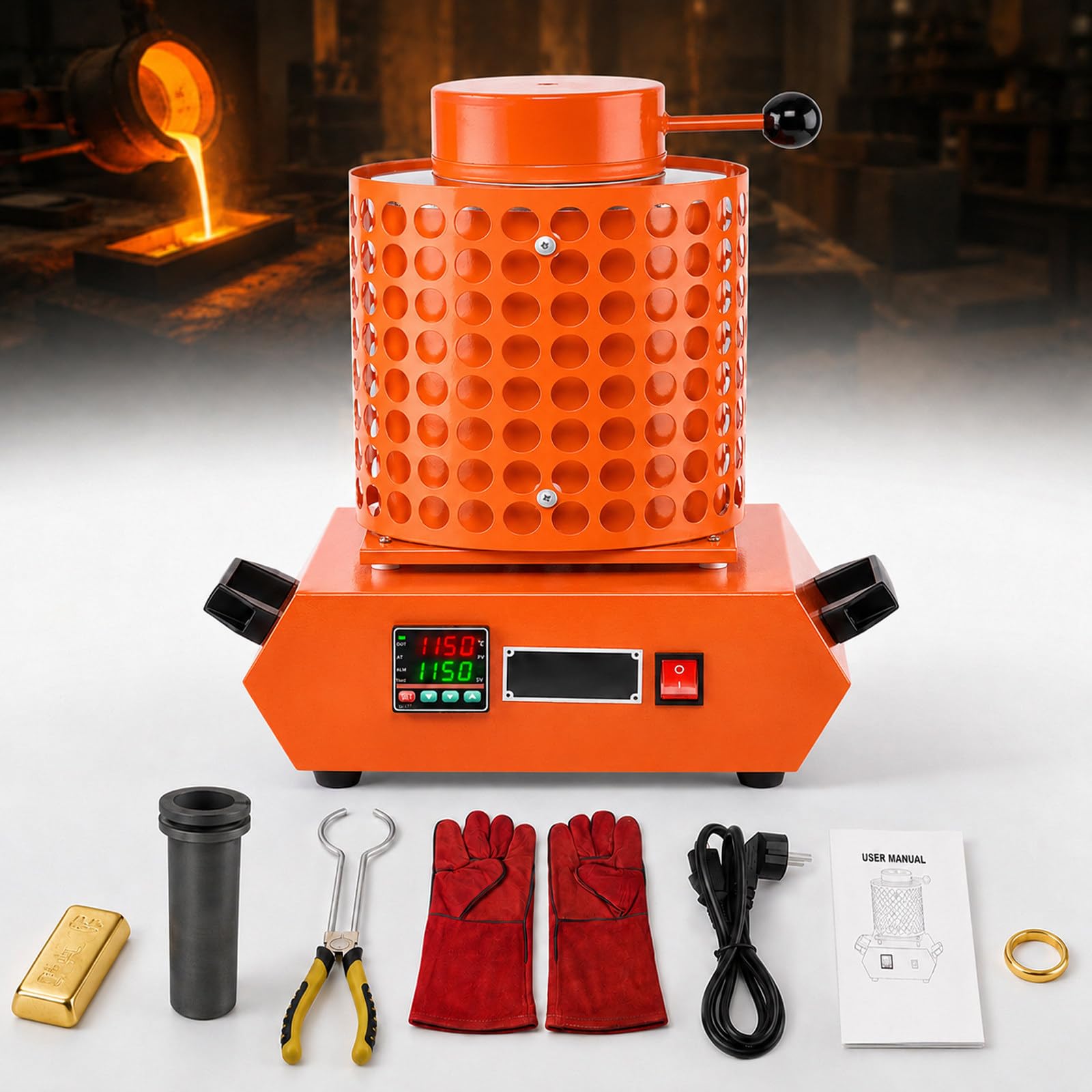 Elektryczny piec do topienia, Zakryta komora ceramiczna 2kg