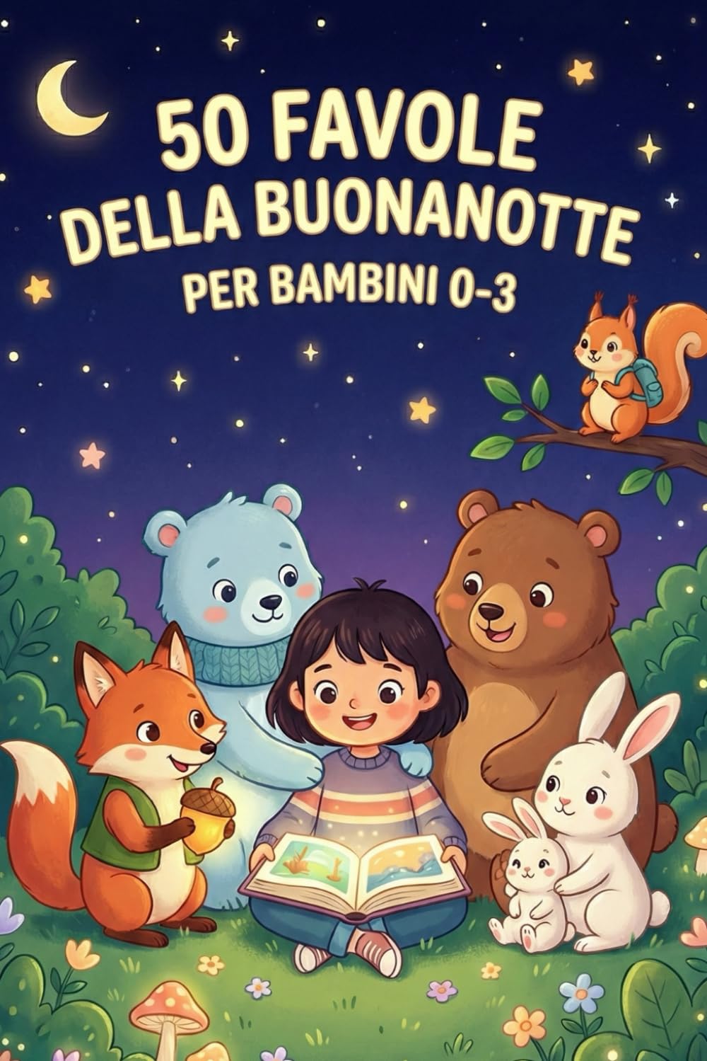50 FAVOLE DELLA BUONANOTTE PER BAMBINI 0-3: Meravigliosi Racconti Illustrati a Colori con Protagonisti Animali; Ideali per l’Apprendimento e Sogni Sereni (Età 0-3 Anni)