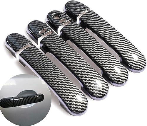 TURIM Para Nissan March Micra K12 2003-2010 Nissan Cube Z11 2002-2008 Livina 2007-2013 Cubiertas de manija de puerta de coche de fibra de carbono