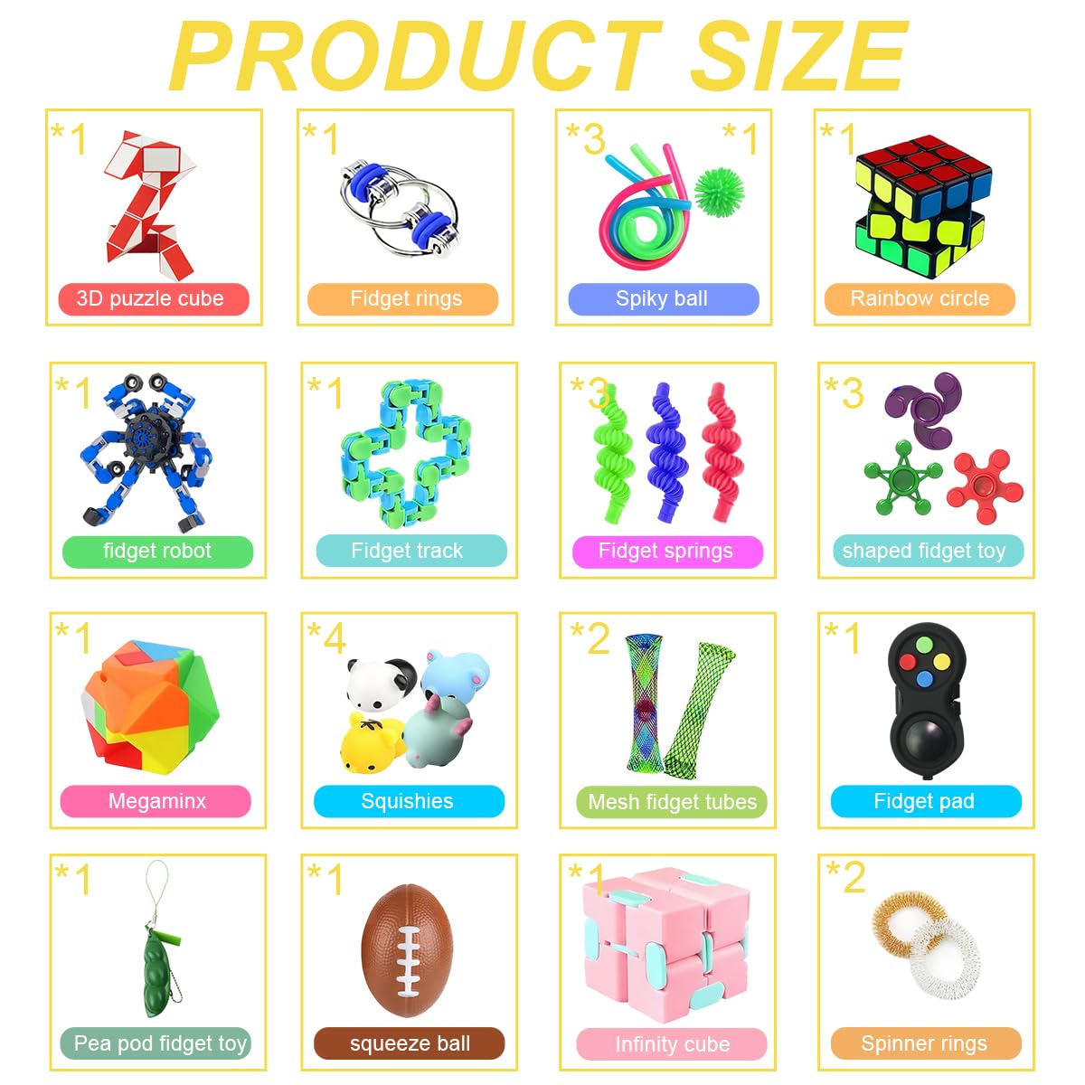 Fidget Toy Pack Set di Giocattoli Sensoriali per Adulti,Antistress per Autismo e Adhd, Alleviare Lo Stress Finger Hand Tangles Toy per ADD, Autismo, Sollievo Dall'ansia per feste di compleanno Regali - 3