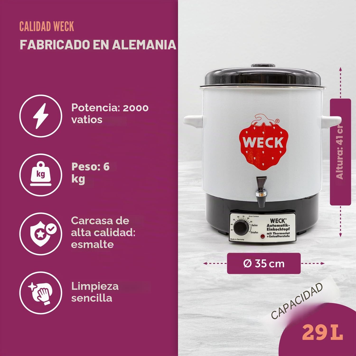 Weck WAT 14A - Esterilizador (2000 W)