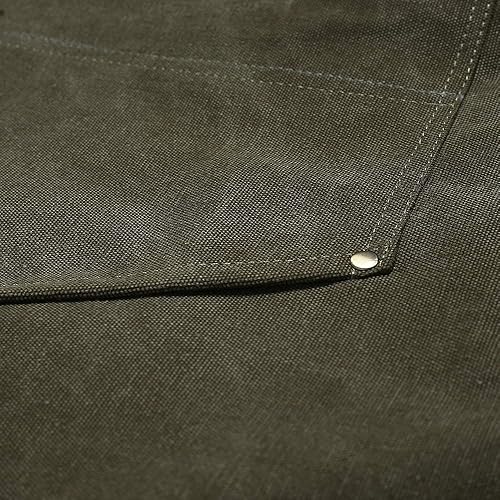 Miniatura 3 de Luchuan Delantales de chef para hombres y mujeres, delantal de trabajo de lona con bolsillo grande y correas largas ajustables M-XXL