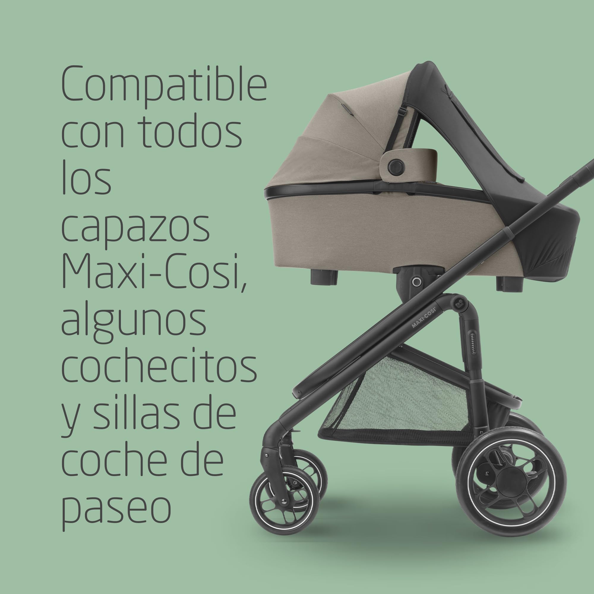 Maxi-Cosi Capota Solar, Compatible con Capazos, Cochecitos y Sillas de Coche Maxi-Cosi, Protección con SPF 50+, con Ventana Cucú, Protección Solar para Bebés, Múltiples Formas de Uso, Negra
