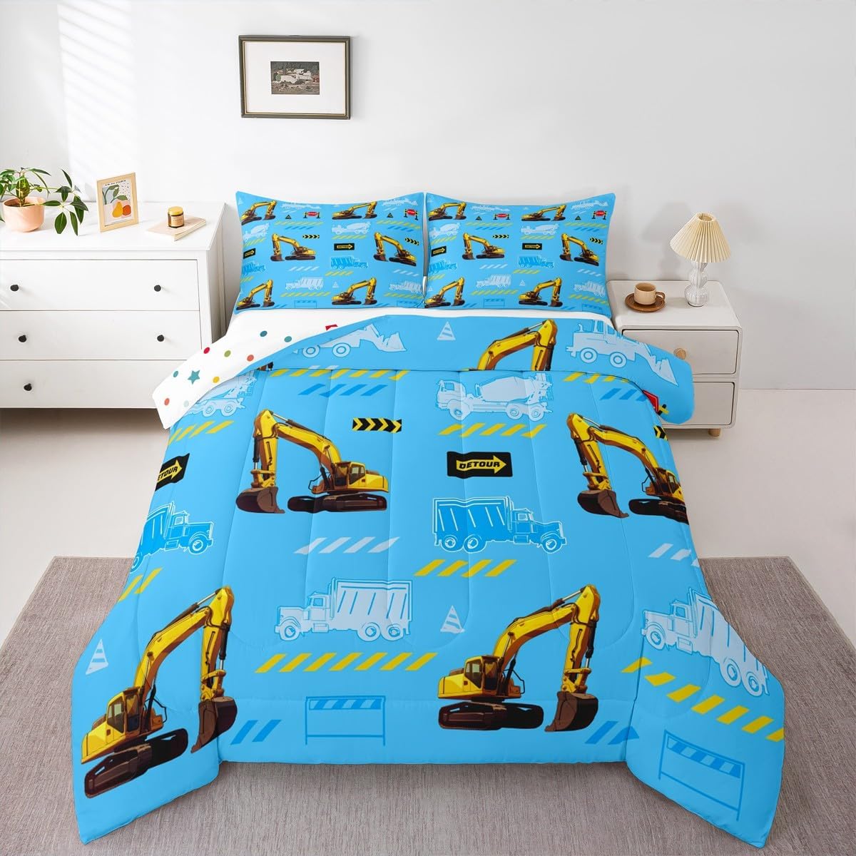 jejeloiu Racing Car Comforter Set All Season Cool Sports Car Bedding Set with 1 Pillow Cases Extreme Sports Microfiber Kids Twin Bedclothes Blue Green Bedroom Decor Duvet Quilt Soft Lightweight