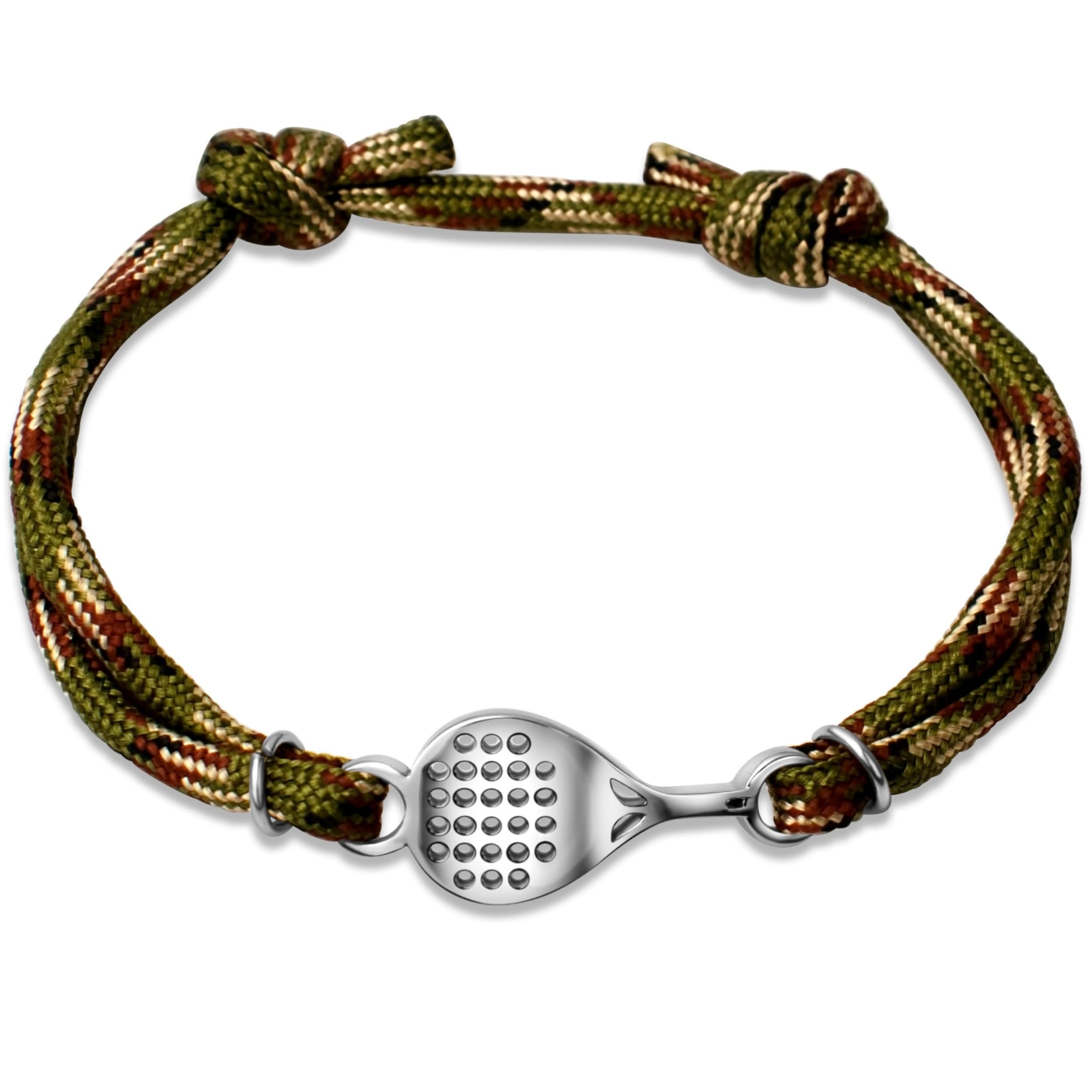 Ernestine - Adjustable Stainless Steel Padel Bracelet - Gift Idea Padel Men Women - Racquet Sport Bracelet - Men's Christmas Birthday Father's Day Gift - Sports Jewellery, Taille unique, Metal, Pearl