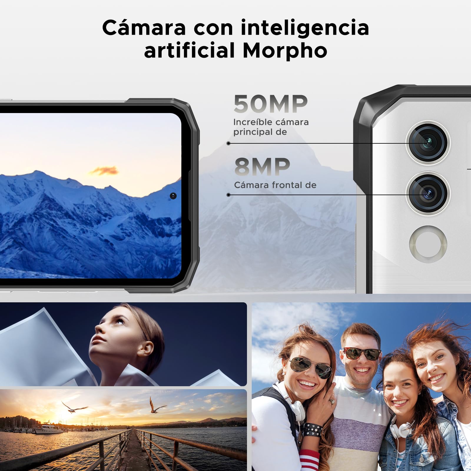 BLADE10MAX Movil Irrompible,32GB+256GB/2TB Movil Resistente Android 15,10300mAh Móvil Rugerizado,Pantalla Trasera multifunción de 1,54’’ con Pantalla de 6,56’’ Moviles,50MP+8MP, NFC,Face