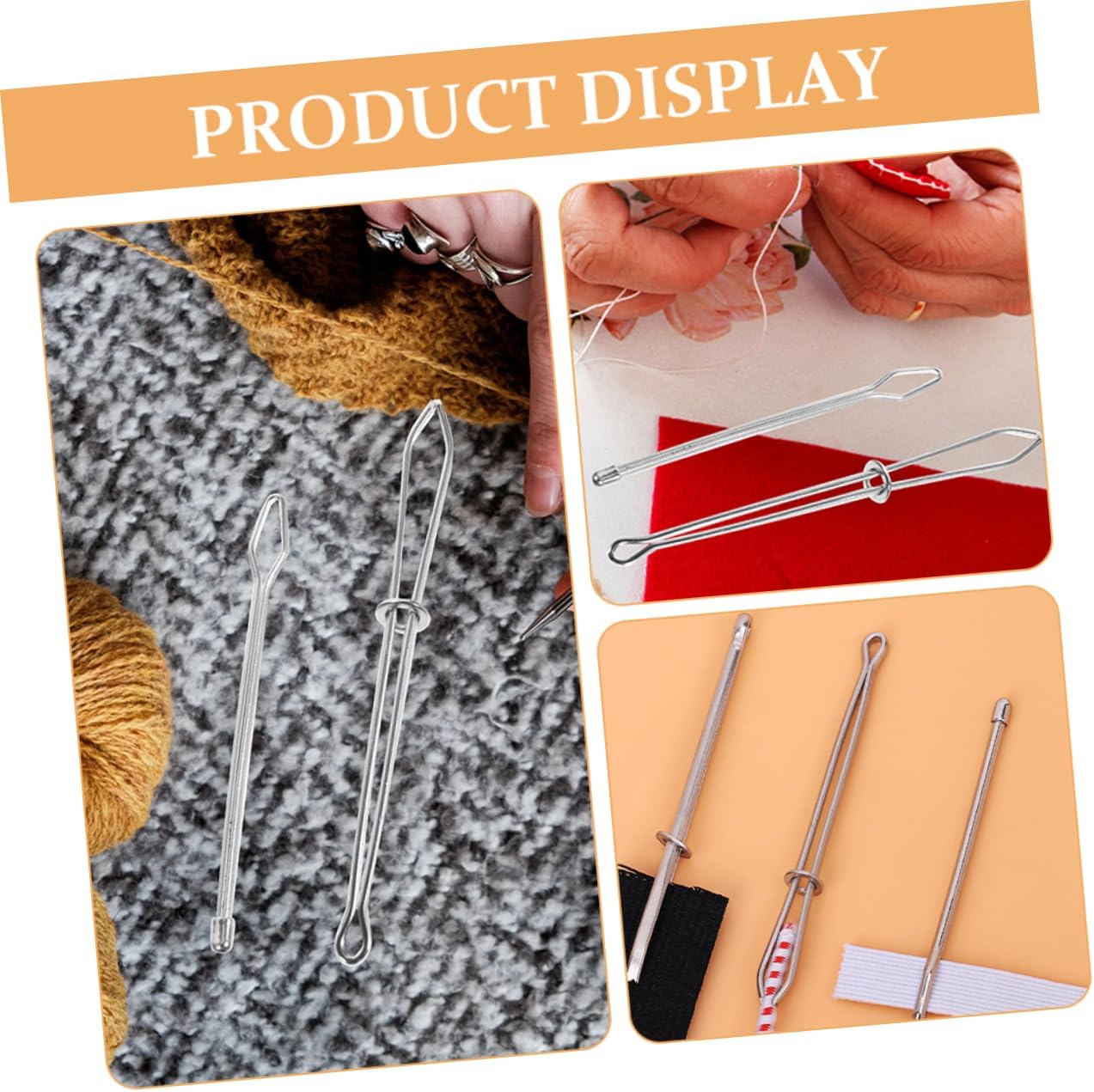 Beatifufu 6pc DIY Sewing Tool Set Drawstring Threader Metal Loop Turner Threader for Sewing Perfect for All Ages