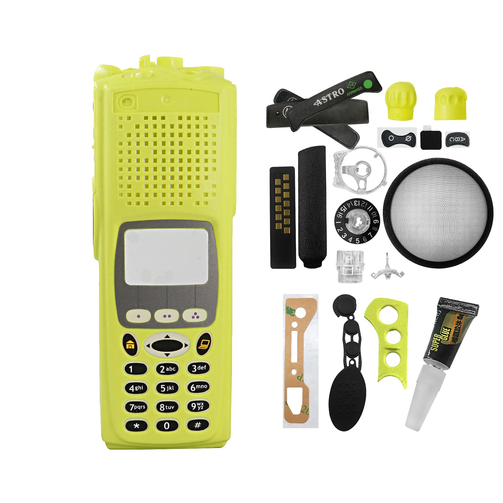 Amasu XTS5000 Housing Case Front Cover Without Copper Switch Compatible with Radio XTS5000 Model III M3 (Yellow)