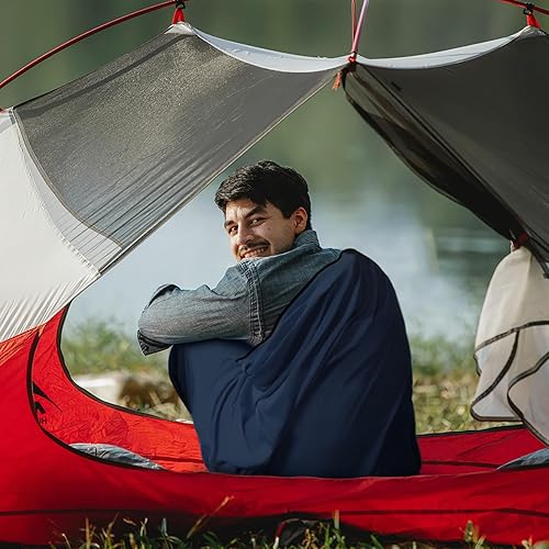 Vista 21 de Azarxis Forro para saco de dormir, sábanas de viaje para adultos para hotel, ligeras, portátiles, individuales y dobles, para acampar