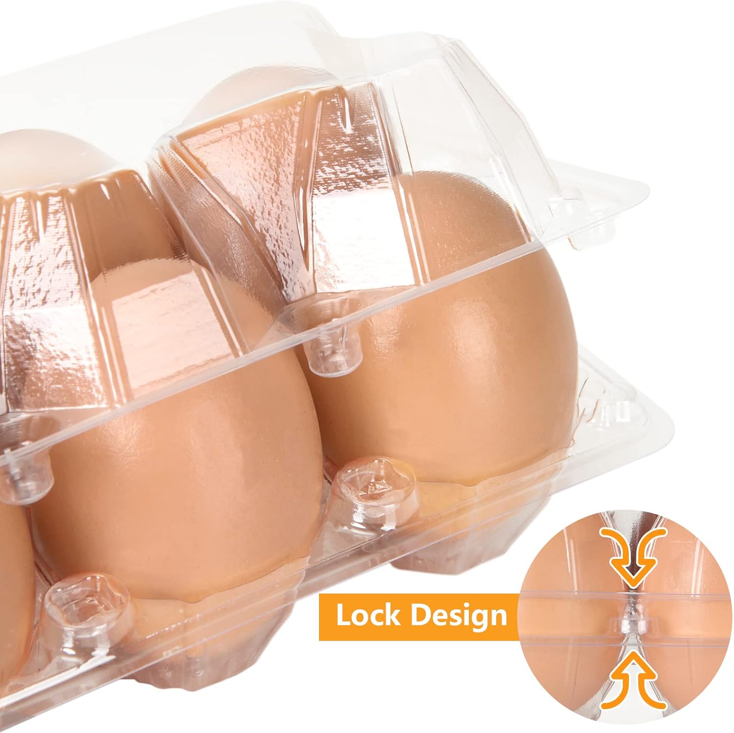 100PCS Plastic Egg Cartons Bulk 2x3 Egg Holders Style Holds 6 Eggs - Half Dozen Storage Perfect for Family Pasture, Groceries Chicken Farm, Refrigerator Storage