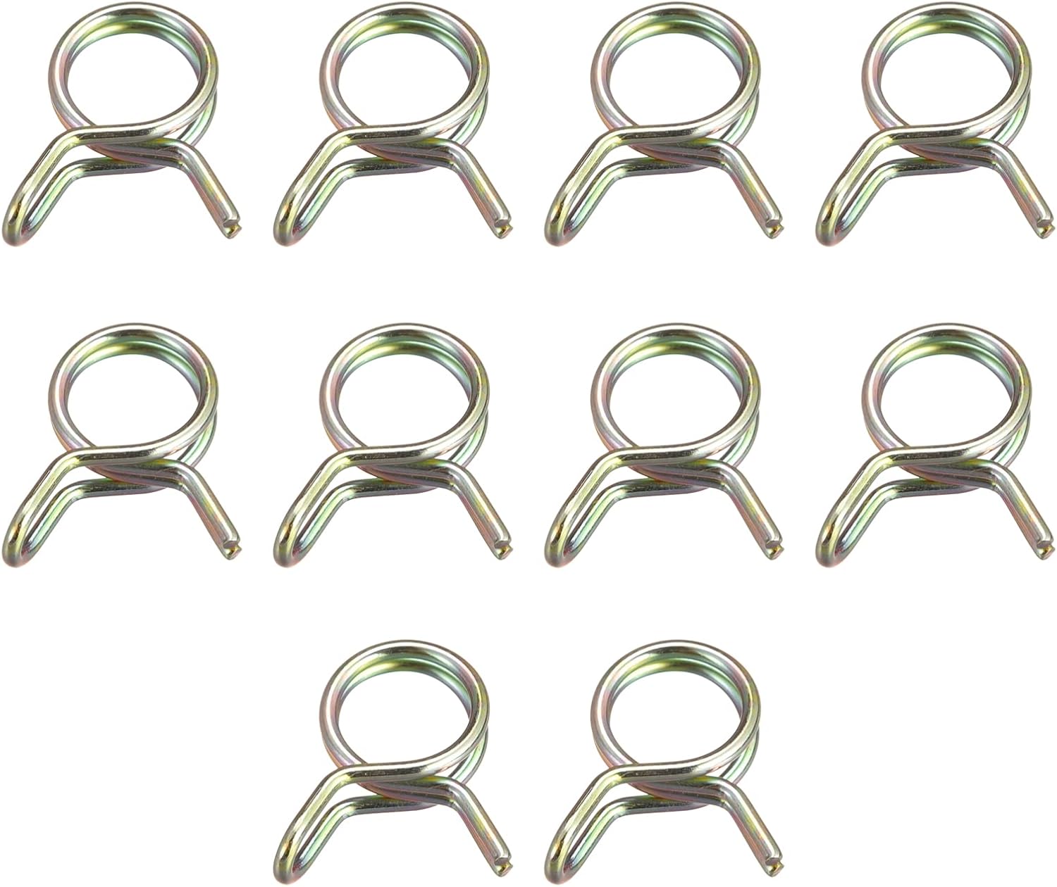 uxcell Double Wire Spring Hose Clamp, 50pcs 65Mn Steel 7mm Inner Dia