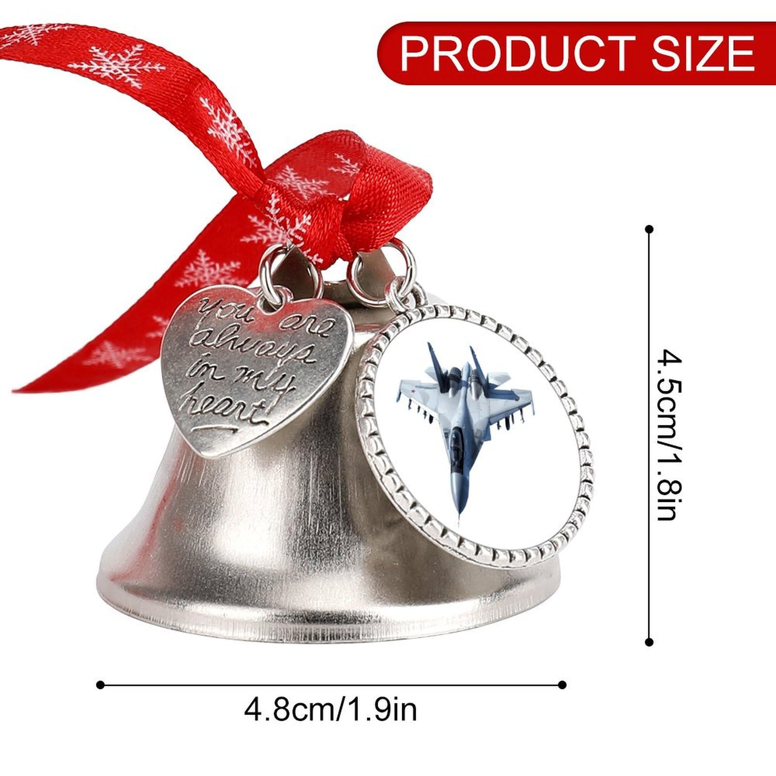 F 20 Jet Fighter Funny Christmas Bell Ornament Cute Xmas Tree Hanging Pendant Decoration for Holidays Party