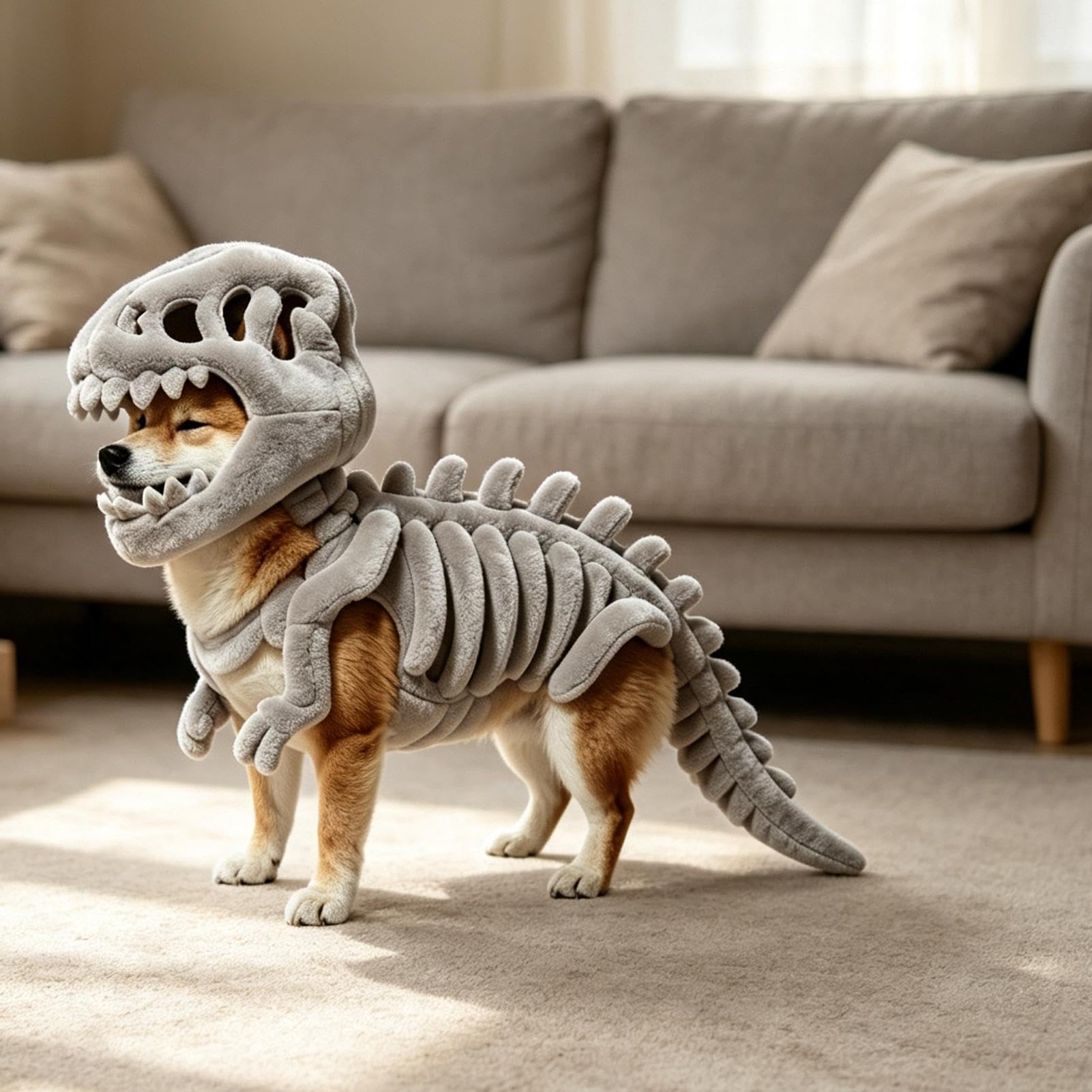 Costume da dinosauro per cani, travestimento da scheletro | Costume da dinosauro per cani, per Halloween, per casa, appartamento, spettacoli teatrali, fotografie, eventi, carnevale